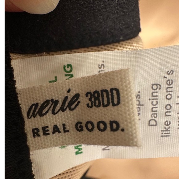 Aerie Real Good Black Lace Push Up Bra 38DD Underwire Adjustable Straps - Picture 6 of 9